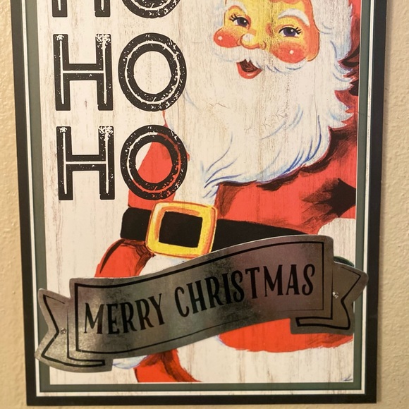 Vintage ThrowBack Retro Rustic Christmas Santa Claus “Ho Ho Ho" Wall Decor Sign - Picture 7 of 11